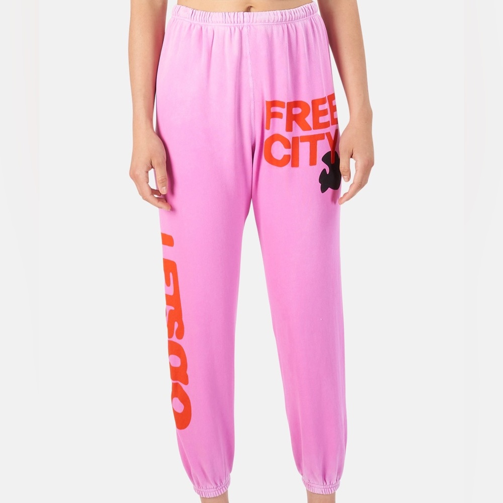 FreeCity Let's Go Logo pink sweatpants